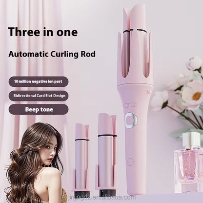 3-in-1 Automatic Curling Iron – Interchangeable Barrels 26/32/40mm | Negative Ions | 3 Heat Settings