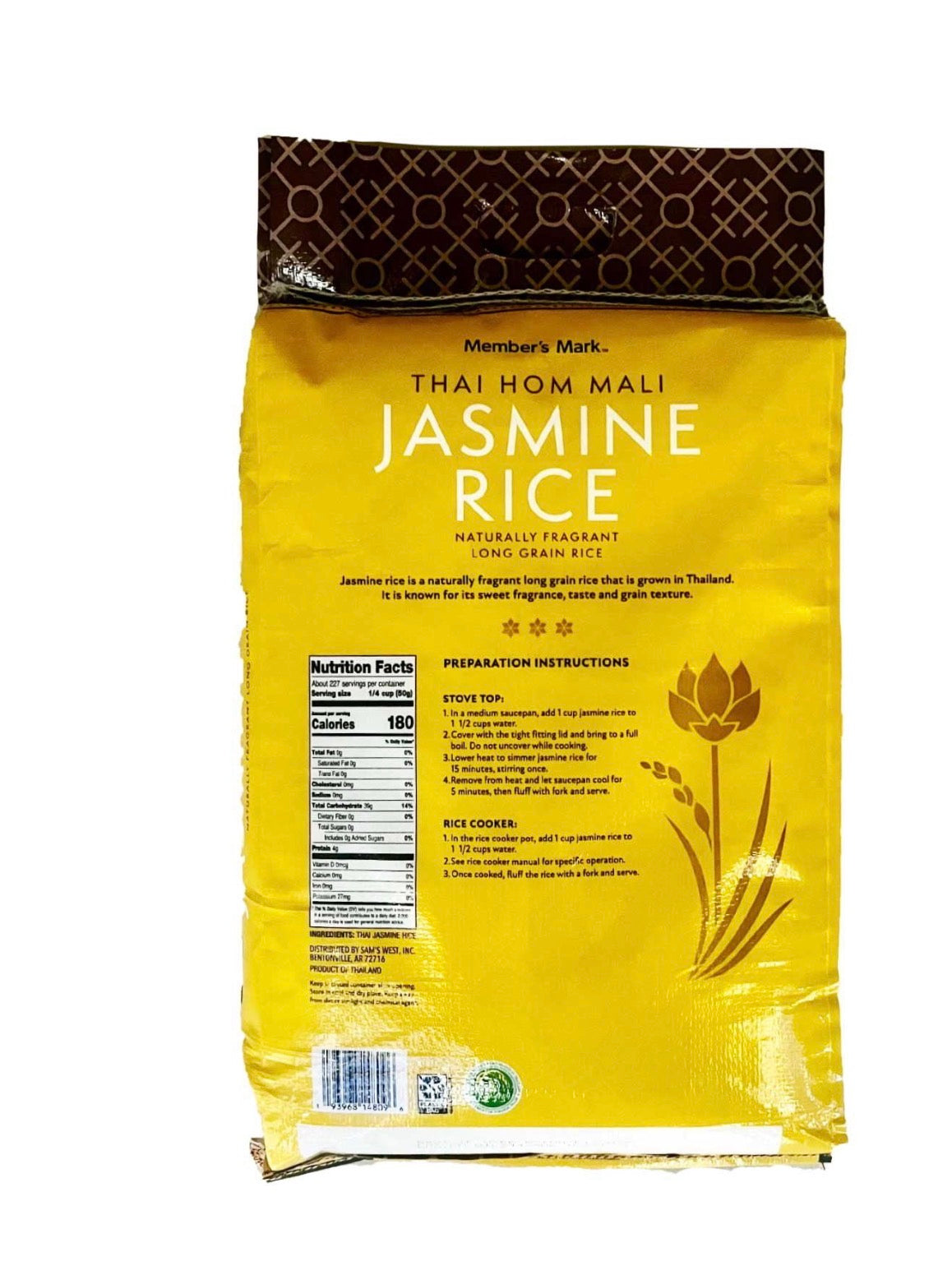 Original Member's Mark™ Thai Hom Mali Jasmine Rice – 11kg Bag