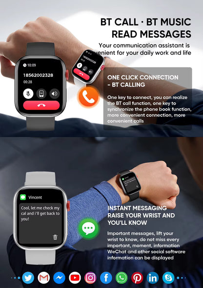 Smart Watch – 2.01-Inch Full Color Display, AI Voice Assistant, Custom Phlenu Strap & Buckle