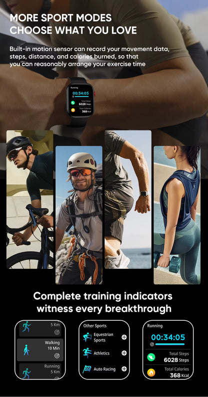 Smart Watch – 2.01-Inch Full Color Display, AI Voice Assistant, Custom Phlenu Strap & Buckle