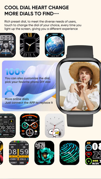 Smart Watch – 2.01-Inch Full Color Display, AI Voice Assistant, Custom Phlenu Strap & Buckle