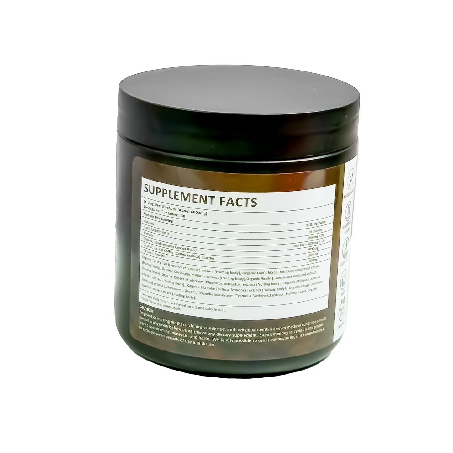 Organic Mushroom Coffee – Lions Mane + 10 Mushroom Extract Blend (180g)