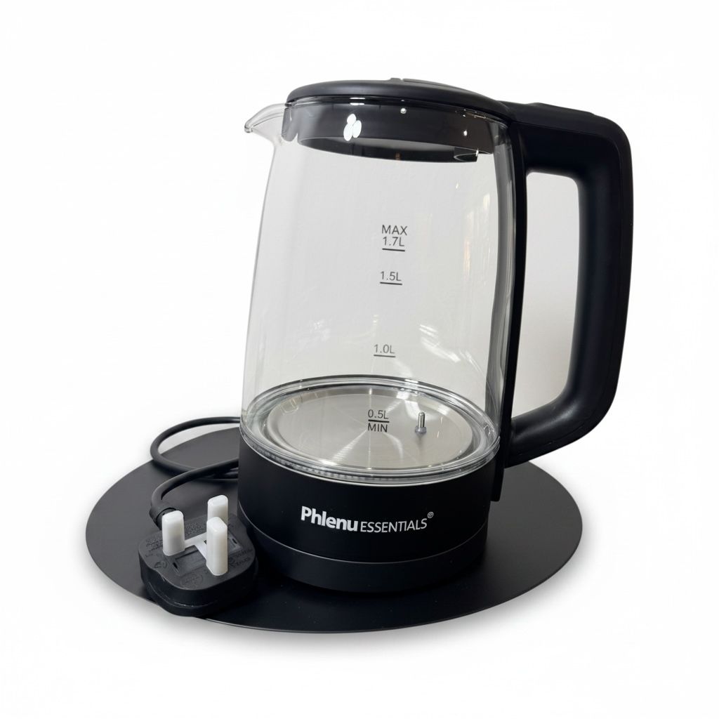Phlenu Essentials 1.7L Premium Glass Electric Kettle – Smart Temperature Control