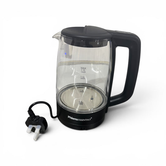 Phlenu Essentials 1.7L Premium Glass Electric Kettle – Smart Temperature Control