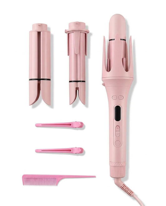 3-in-1 Automatic Curling Iron – Interchangeable Barrels 26/32/40mm | Negative Ions | 3 Heat Settings