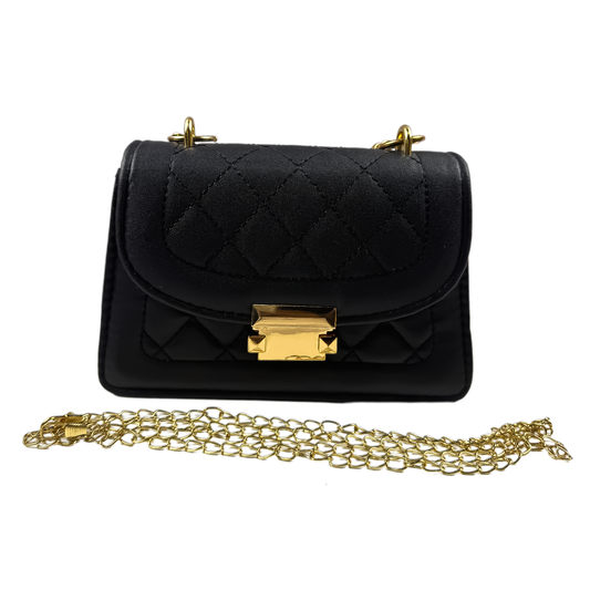 Quilted Crossbody Bag with Gold Chain