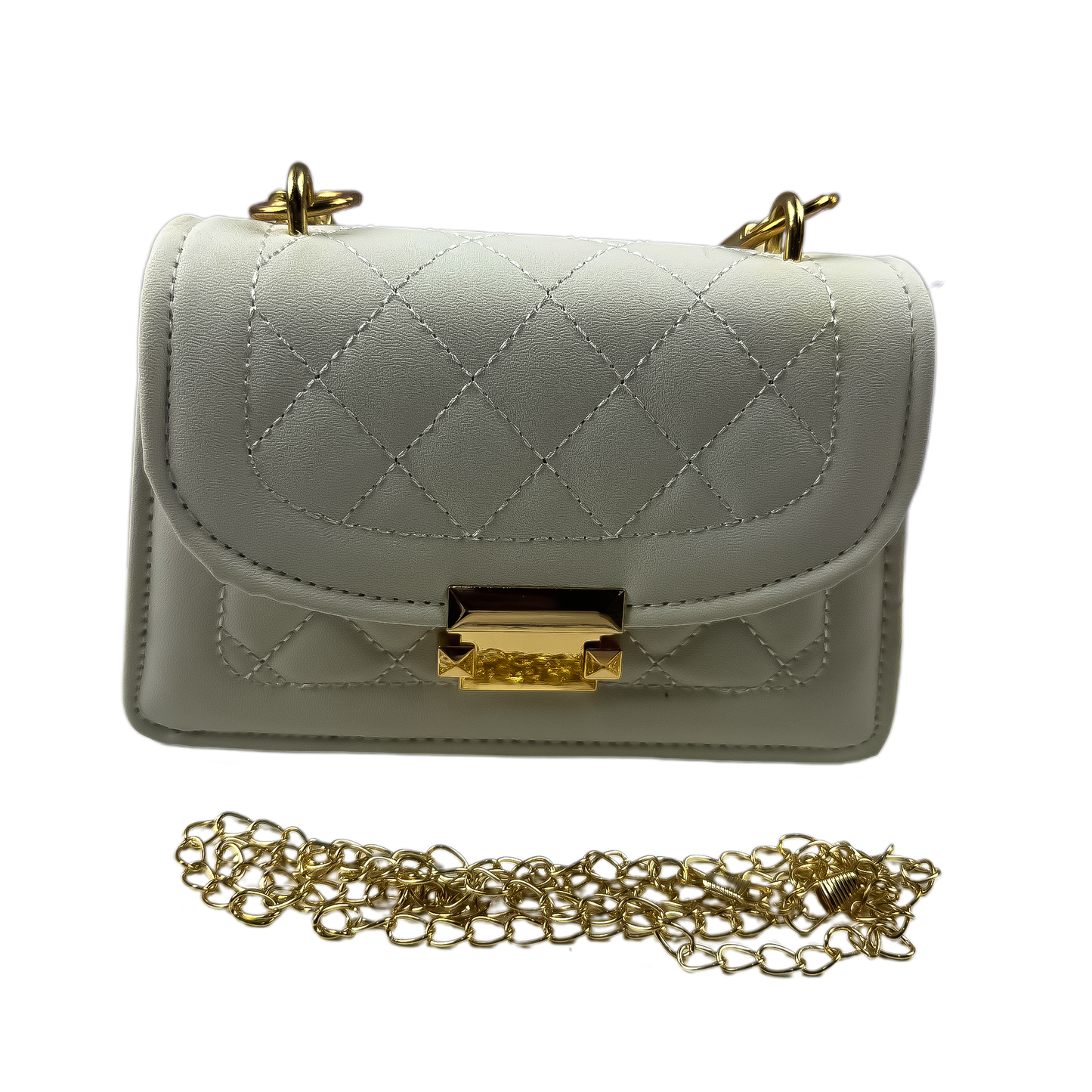 Quilted Crossbody Bag with Gold Chain