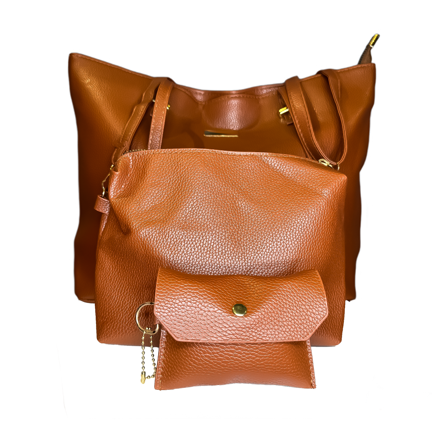 3-Piece Premium Leather Handbag Set (Tote, Shoulder Bag & Wallet)- Available in 4 Colors