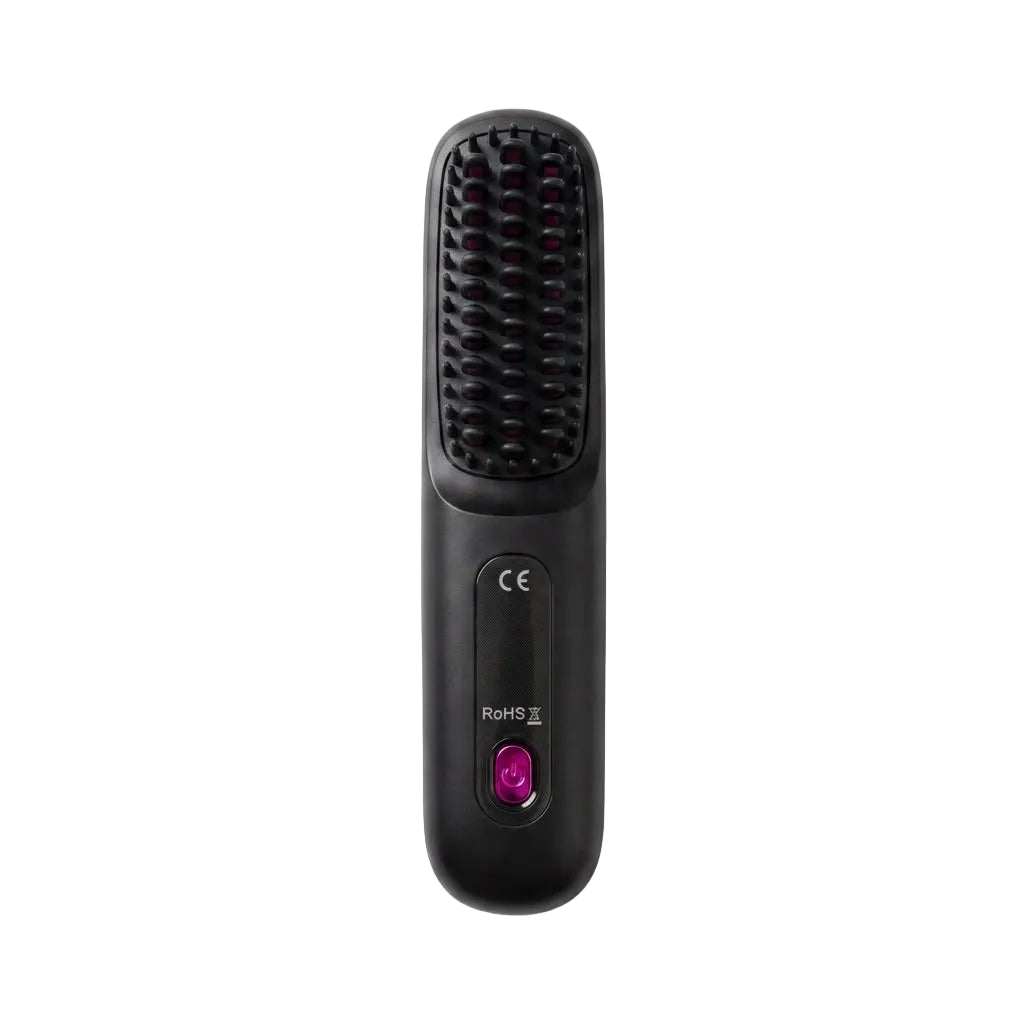 Cordless Hair Straightener Brush – Wireless | Negative Ions | LCD | 3 Heat Settings
