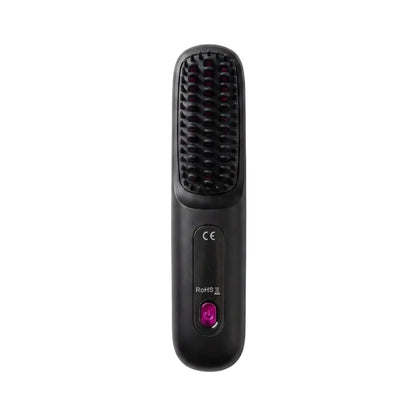 Cordless Hair Straightener Brush – Wireless | Negative Ions | LCD | 3 Heat Settings