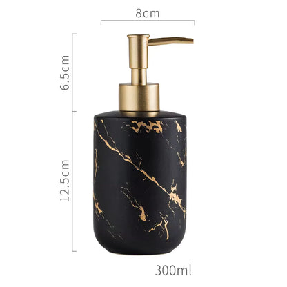 Nordic Style Ceramic Soap Dispenser – 300ml Refillable Bathroom Accessory