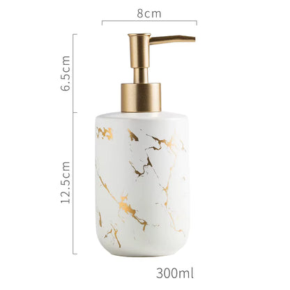 Nordic Style Ceramic Soap Dispenser – 300ml Refillable Bathroom Accessory