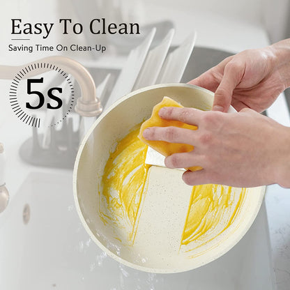 9-Piece Modern Granite Nonstick Cookware Set with Removable Handle