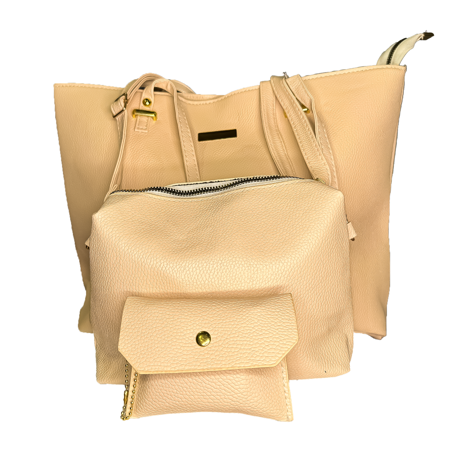 3-Piece Premium Leather Handbag Set (Tote, Shoulder Bag & Wallet)- Available in 4 Colors