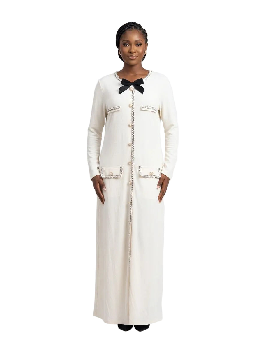 The Pearl-Trim Maxi Dress