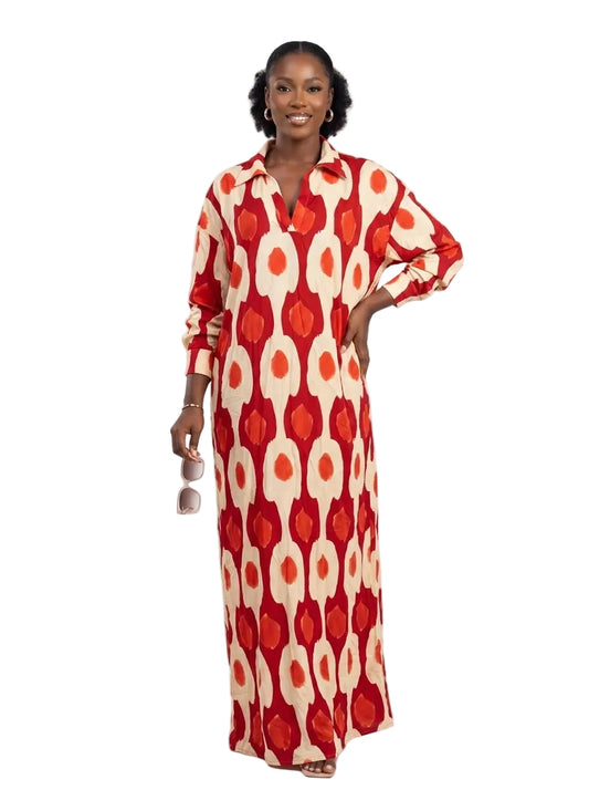 The Akosua Maxi Shirt Dress