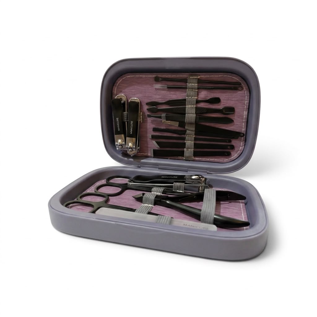 18-Piece Manicure & Pedicure Set – Stainless Steel Nail Kit with Travel Case