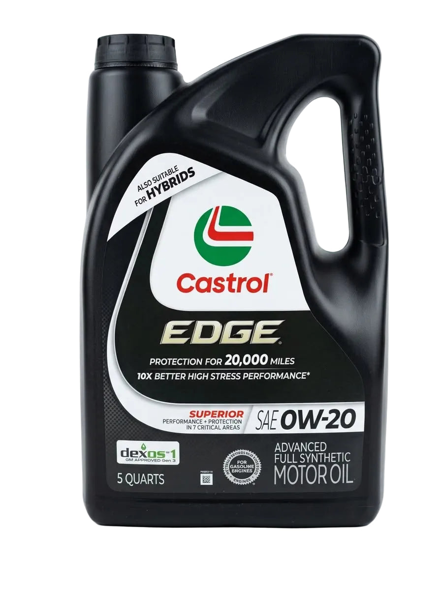 Castrol EDGE 0W-20 Advanced Full Synthetic Motor Oil, 5 Quarts (4.73L)