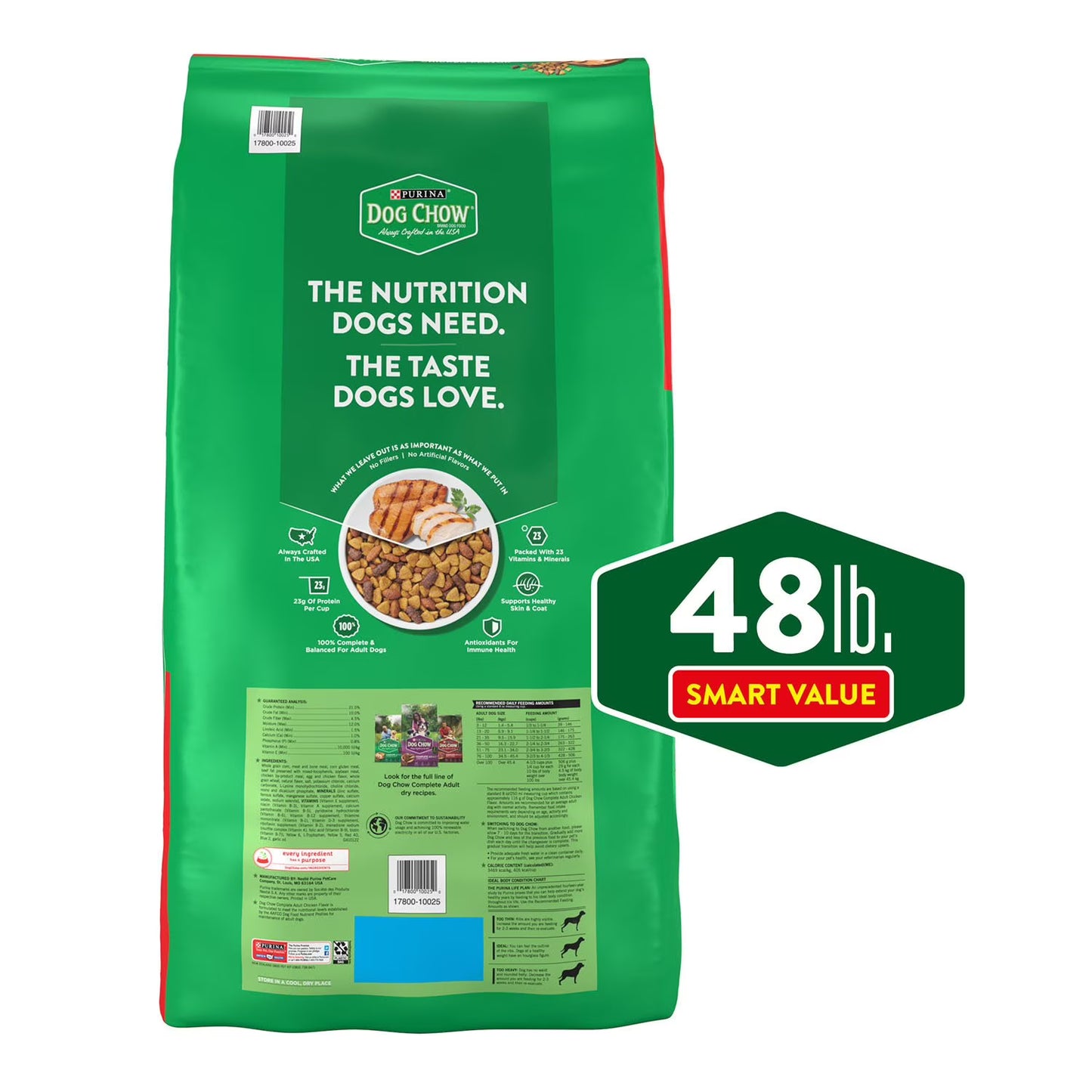 Purina® Dog Chow® Complete Adult Dry Dog Food – Chicken Flavor (20kg / 48lb)
