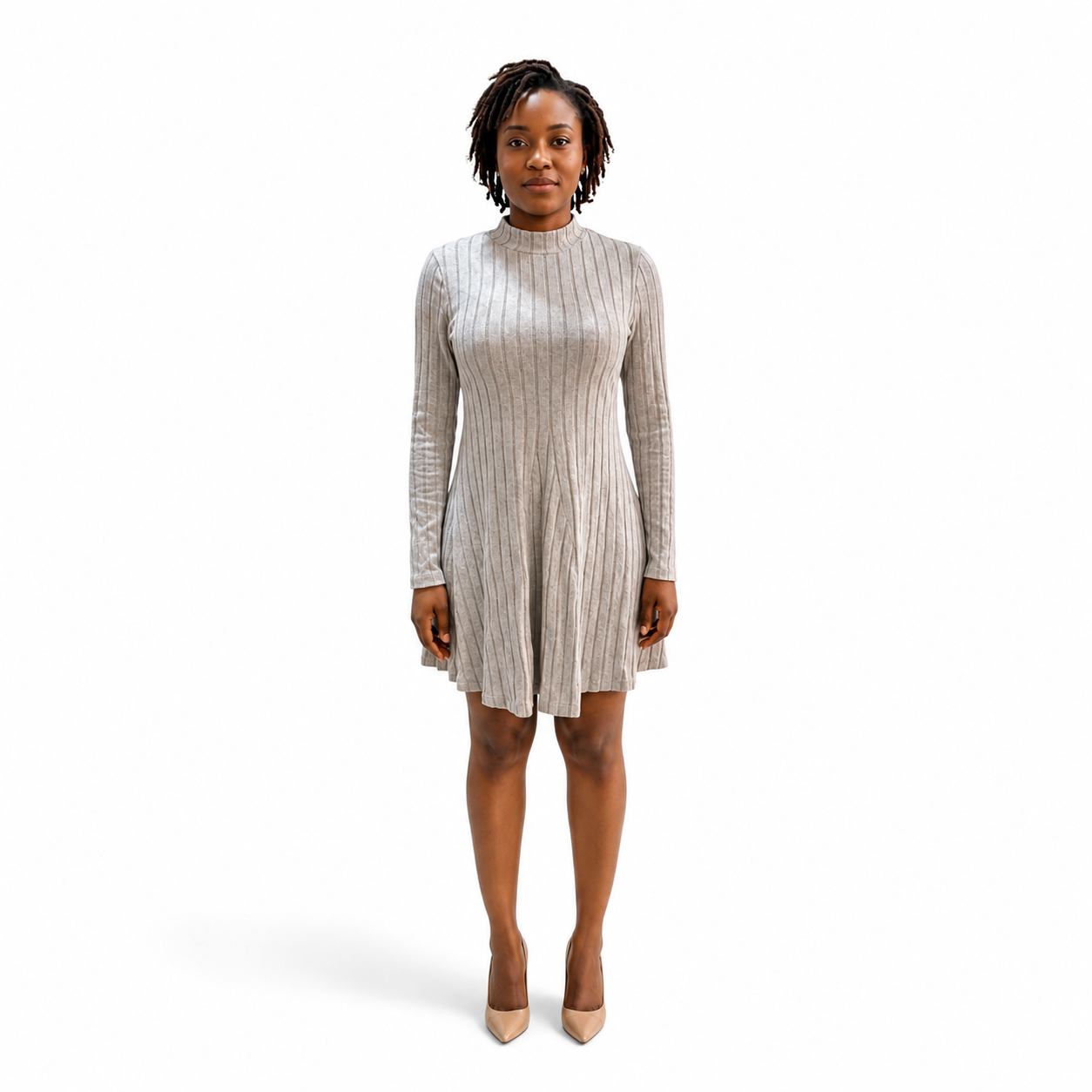 The Shimmer Rib Skater Dress