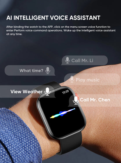 Smart Watch – 2.01-Inch Full Color Display, AI Voice Assistant, Custom Phlenu Strap & Buckle