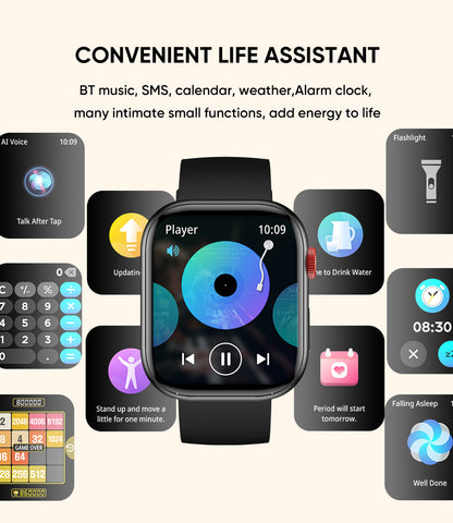 Smart Watch – 2.01-Inch Full Color Display, AI Voice Assistant, Custom Phlenu Strap & Buckle