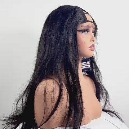 U-Part Wig | Straight | Natural Color | 180% Density | 22 Inch