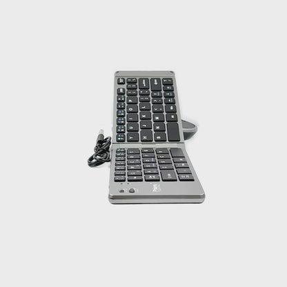 Phlenu Essentials® Wireless Folding Keyboard & Mouse Combo (Bluetooth + USB | Portable | Independent Mouse Use)