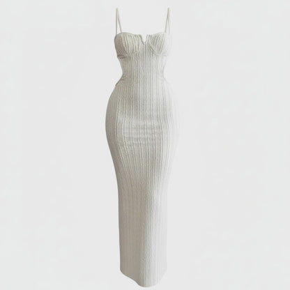 Textured Cut-Out Bodycon Maxi Dress