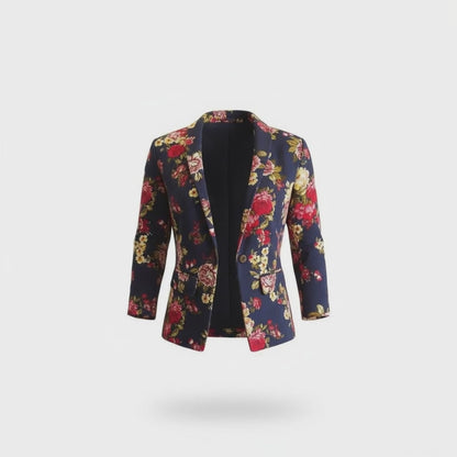 Navy Floral Print Blazer