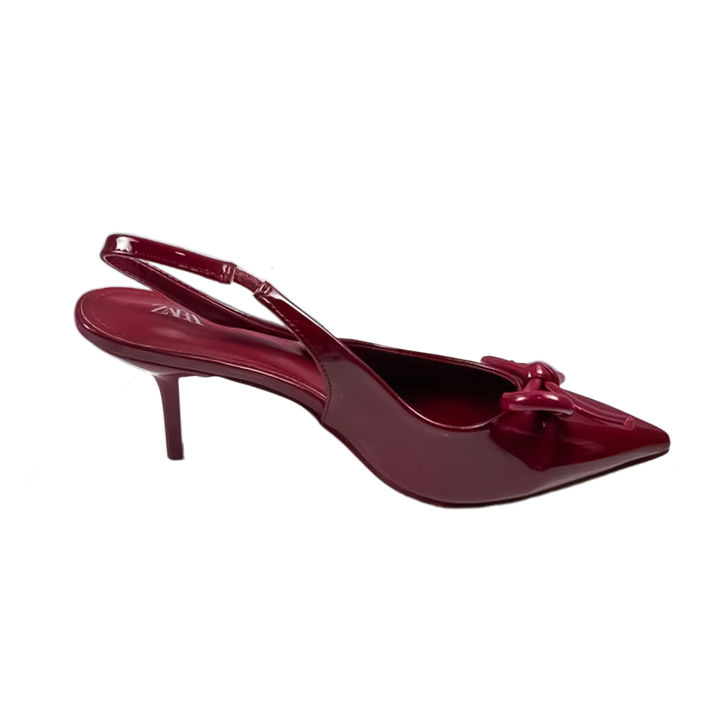 Zara Cherry Patent Bow Slingback Heels