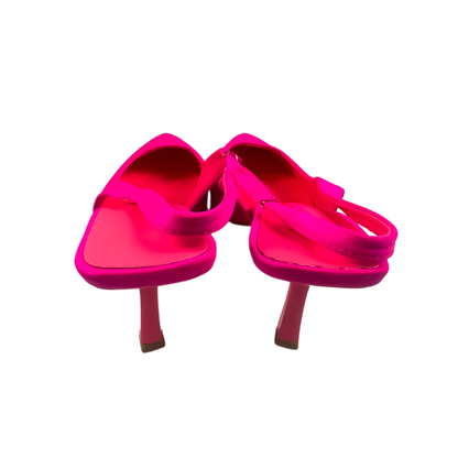 Hot Pink Sculptural Slingback Heels