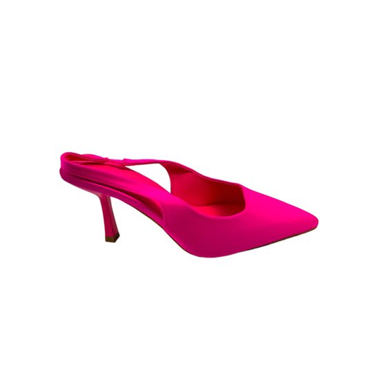 Hot Pink Sculptural Slingback Heels
