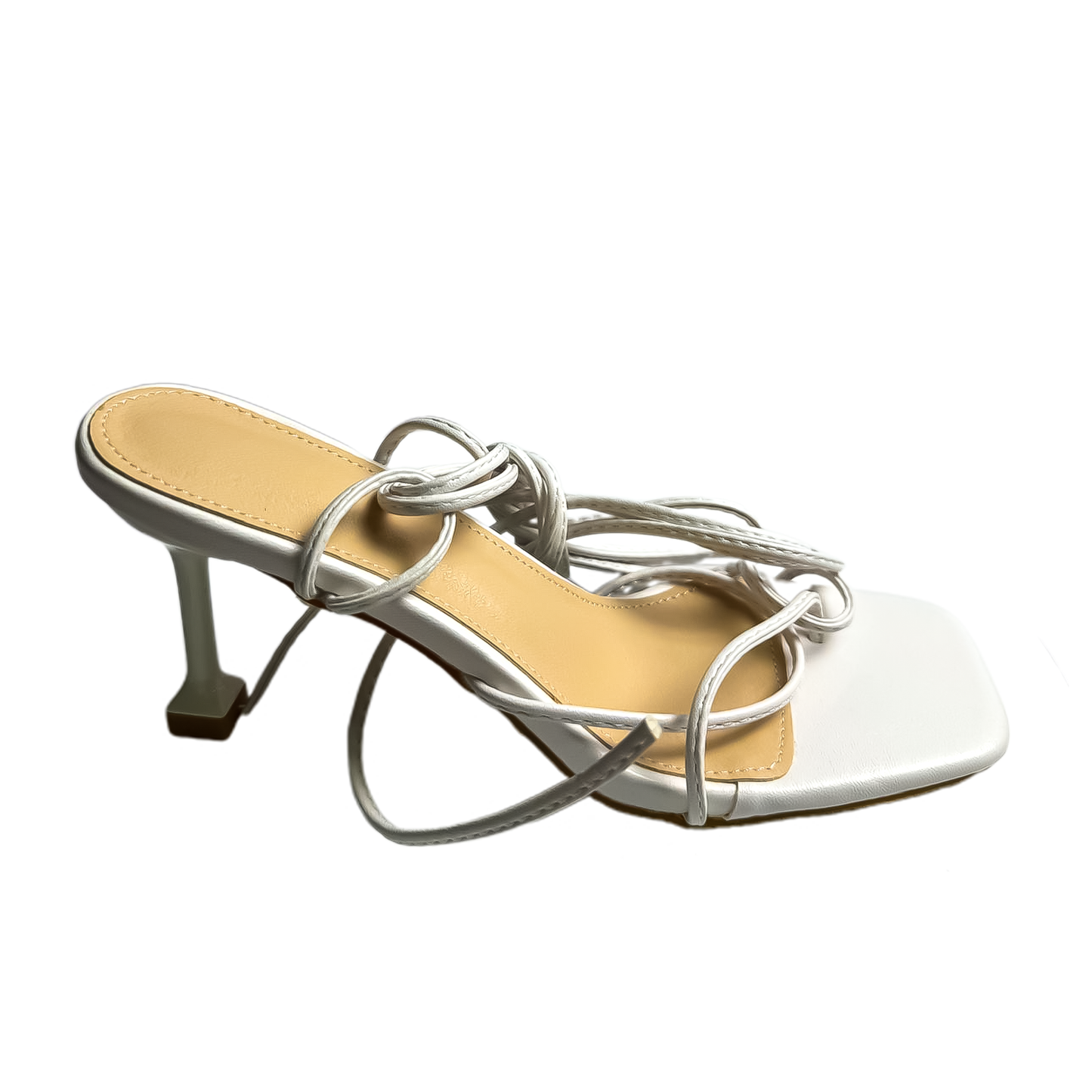 Silver Strappy Tie-Up Heel Sandals