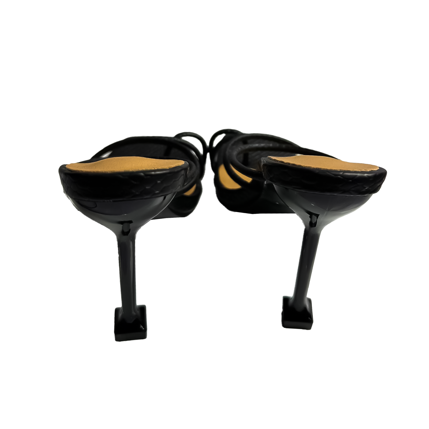 Black Braided Strappy Stiletto Mules