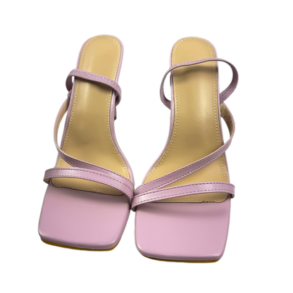 Lilac Dream Strappy Block Heel Mules