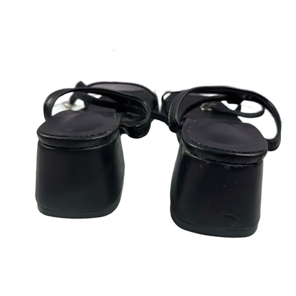 Midnight Lace-Up Block Heel Sandals