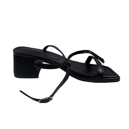 Midnight Lace-Up Block Heel Sandals