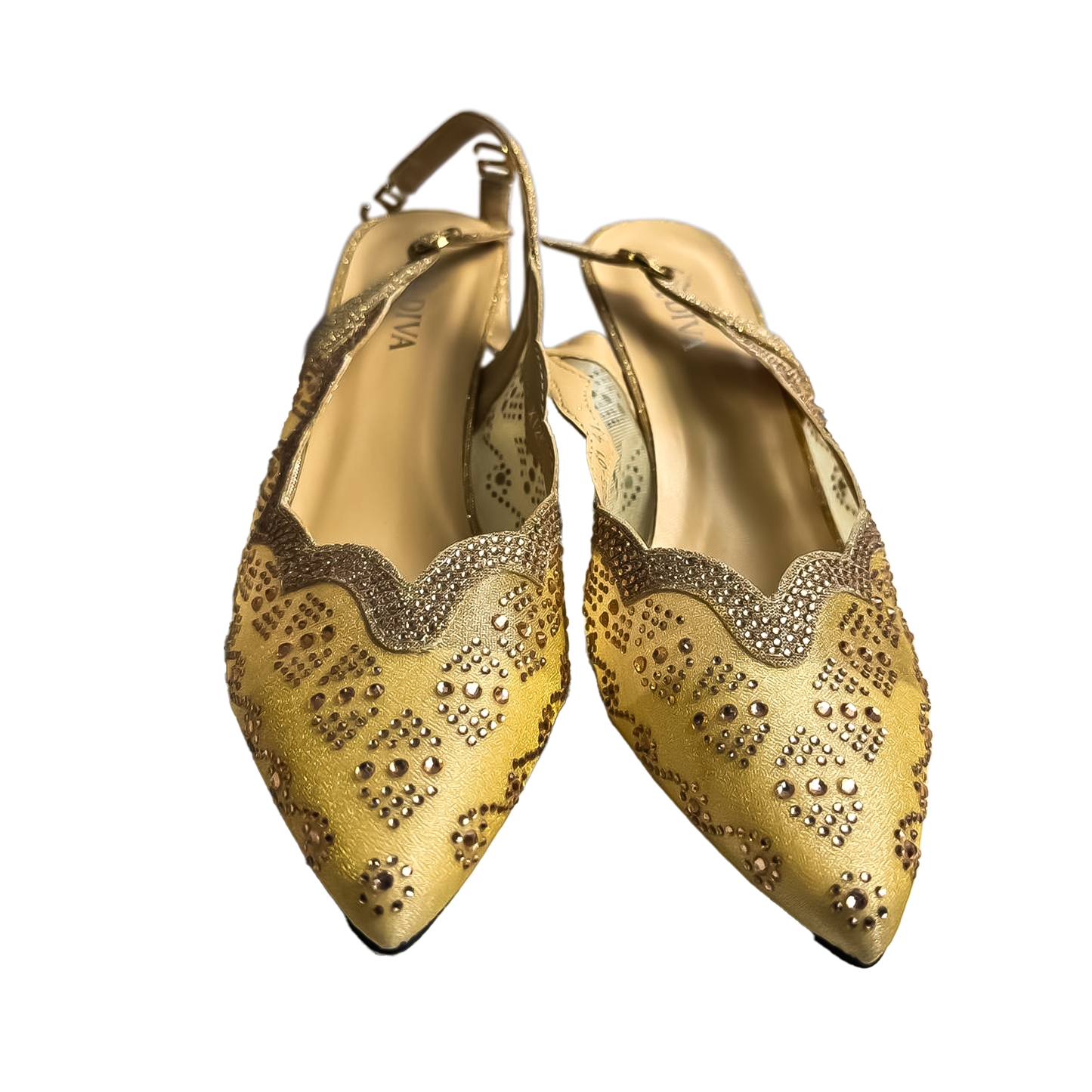 Golden Goddess Embellished Slingback Heels