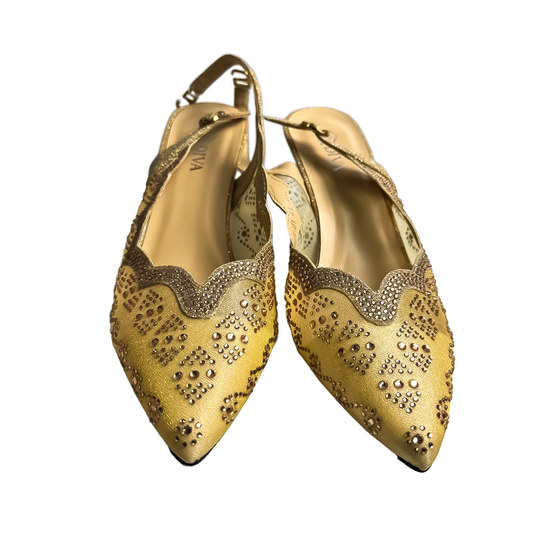 Golden Goddess Embellished Slingback Heels