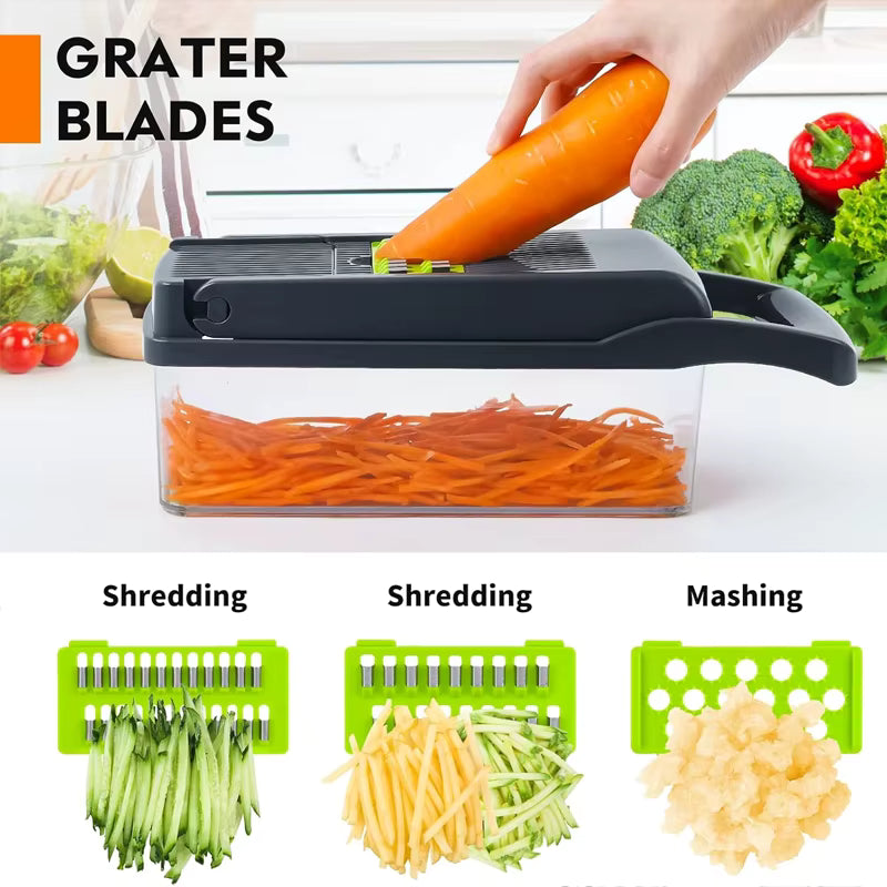 14-in-1 Multifunctional Vegetable Chopper & Slicer Set