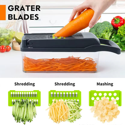 14-in-1 Multifunctional Vegetable Chopper & Slicer Set