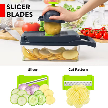 14-in-1 Multifunctional Vegetable Chopper & Slicer Set