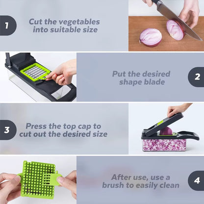 14-in-1 Multifunctional Vegetable Chopper & Slicer Set