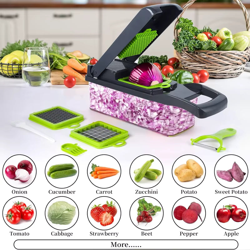 14-in-1 Multifunctional Vegetable Chopper & Slicer Set