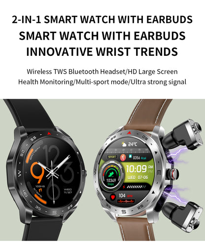 2-in-1 Smart Watch + Built-In Bluetooth Earbuds | 1.52” HD Screen | 100+ Sports Modes | AI Voice Assistant