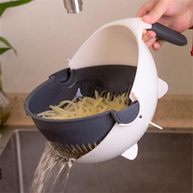 9-in-1 Multifunctional Vegetable Chopper, Cutter & Slicer With Draining Basket